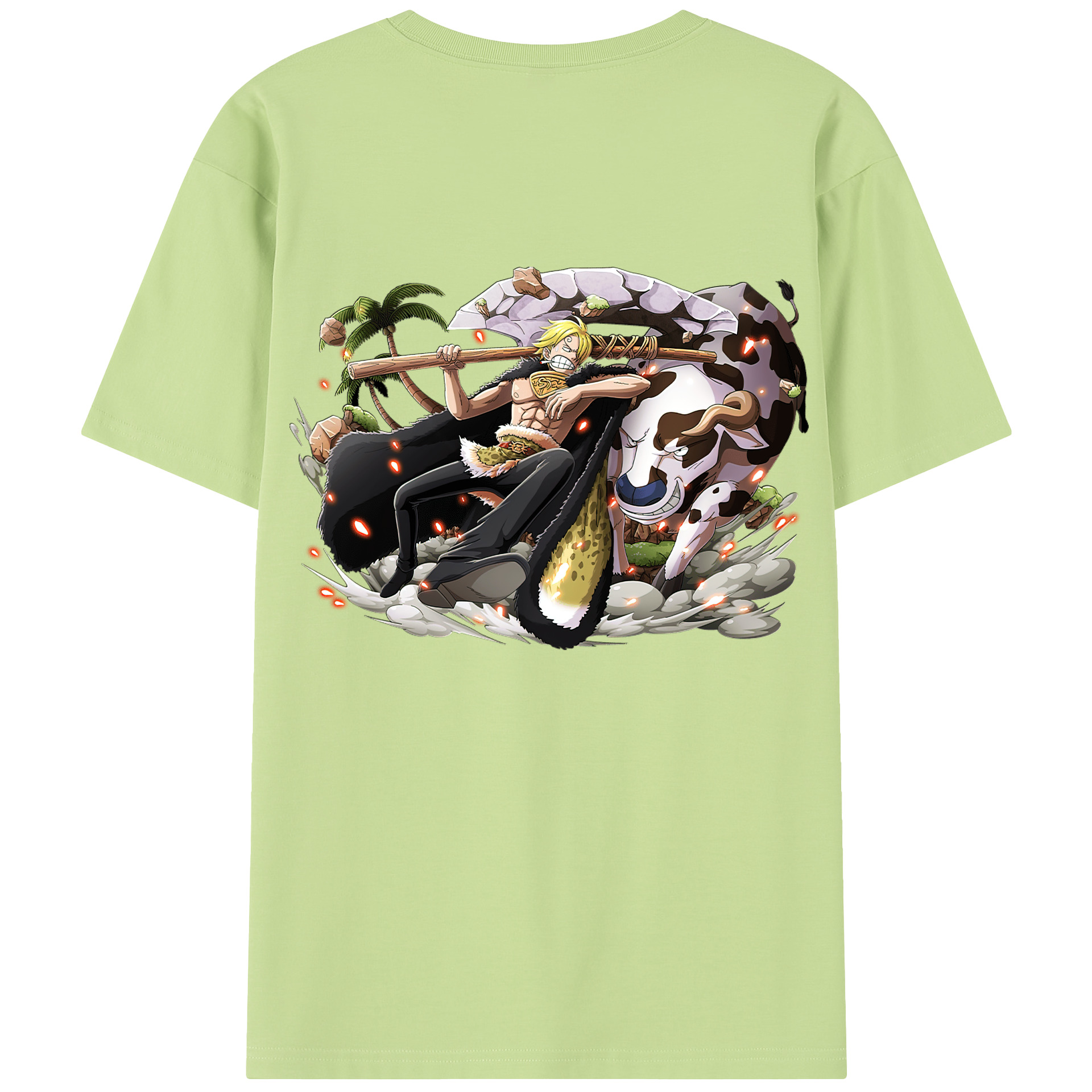 ワンピース サンジ ONE PIECE Sanji 綿100％半袖Tシャツ（背面プリント）